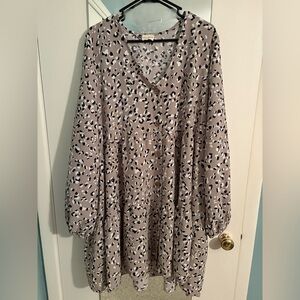 Lovely Melody NWT Leopard Print Button-Up Dress WOMENS 3X